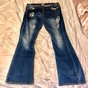 Mudd flare dark wash distressed jeans